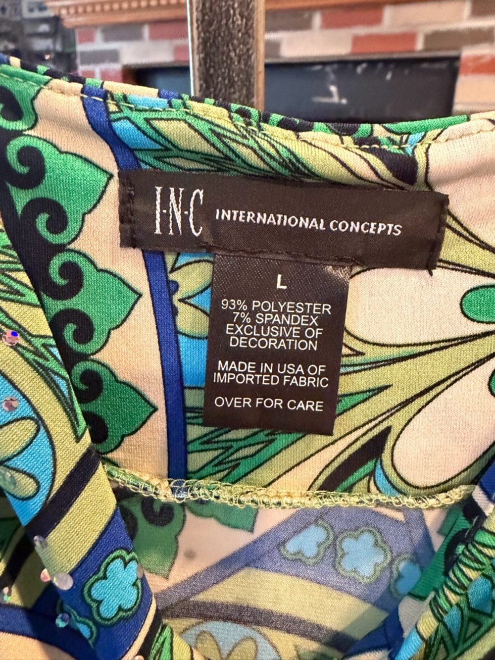 INC International Concepts Green and Blue Floral-Print Camisole - Picture 4 of 4